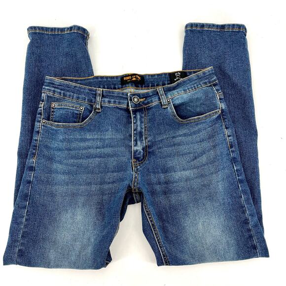 Ring‎ of Fire Mens Denim Slim Stretch blue jeans (32/30) - Picture 6 of 8